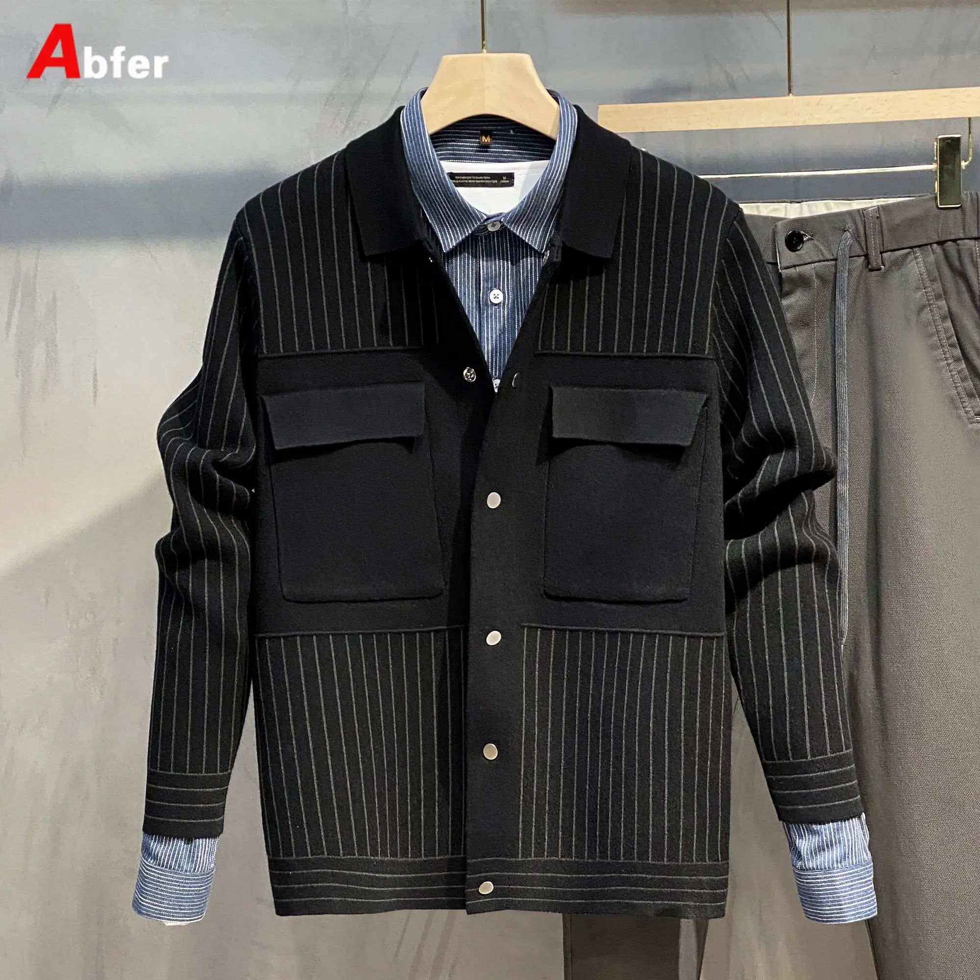 Abfer Winter 2021 Striped Cardigan Male Luxury Man Korean Fashion Knitted Sweater Jersey Men's Autumn Coat High Quality Jackets
Abfer Winter 2021 Striped Cardigan Male Luxury Man Korean Fashion Knitted Sweater Jersey Men's Autumn Coat High Quality Jackets