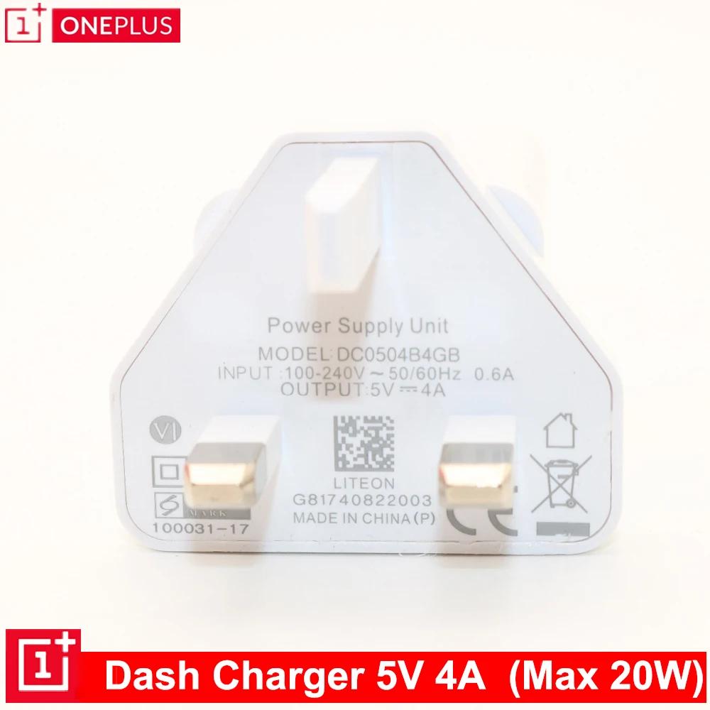 Оригинальное зарядное устройство 5V4A Oneplus 6T для ЕС/США/Великобритании Новый
