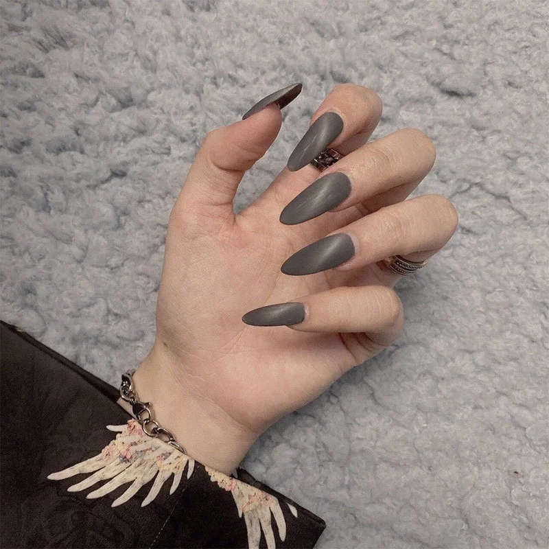 Frosted Grey Cat Eye False Nails Medium Oval Top Galaxy Handpainted Artificial Acrylic Nail Art Tips Predesigned Ongles 24pcs
Frosted Grey Cat Eye False Nails Medium Oval Top Galaxy Handpainted Artificial Acrylic Nail Art Tips Predesigned Ongles 24pcs