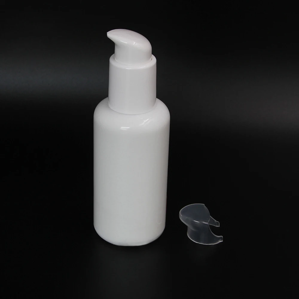 100ml empty opal white lotion glass round serum pump bottle with white snap on sale
100ml empty opal white lotion glass round serum pump bottle with white snap on sale
