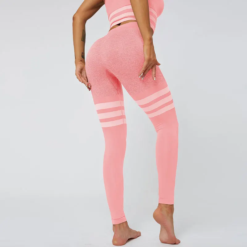 Seamless leggings Stripe Quick Dry Yoga Pants Breathable Fitness High Waist Tight-fitting High Elastic Women's Sports Pants
Seamless leggings Stripe Quick Dry Yoga Pants Breathable Fitness High Waist Tight-fitting High Elastic Women's Sports Pants