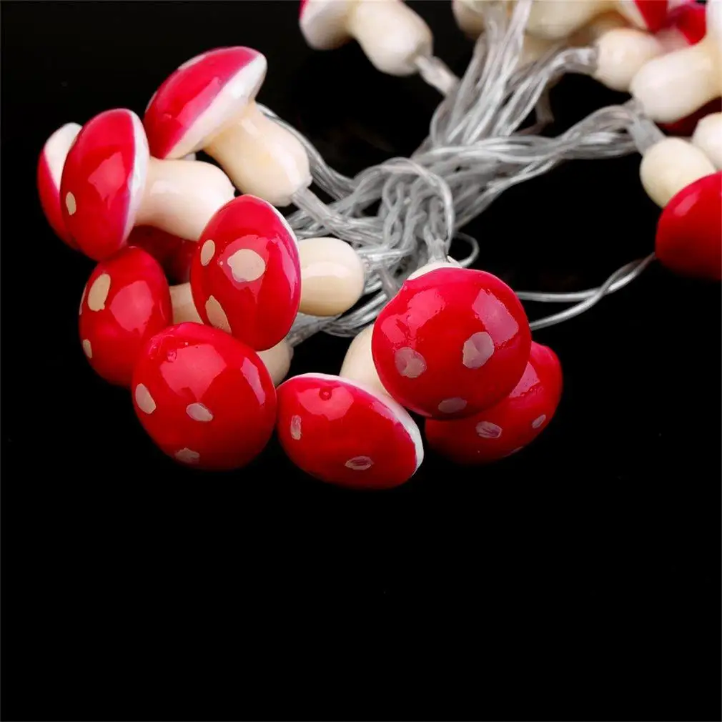 2M 20LED Mushroom String Light Lamp With Battery Box Garden Party Decor SW