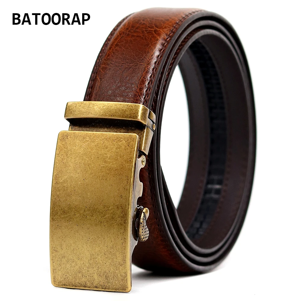 Business Cowhide Ratchet Belt High Quality Men's Leather Belt Designer Luxury Alloy Automatic Buckle Brown Strap 
Business Cowhide Ratchet Belt High Quality Men's Leather Belt Designer Luxury Alloy Automatic Buckle Brown Strap