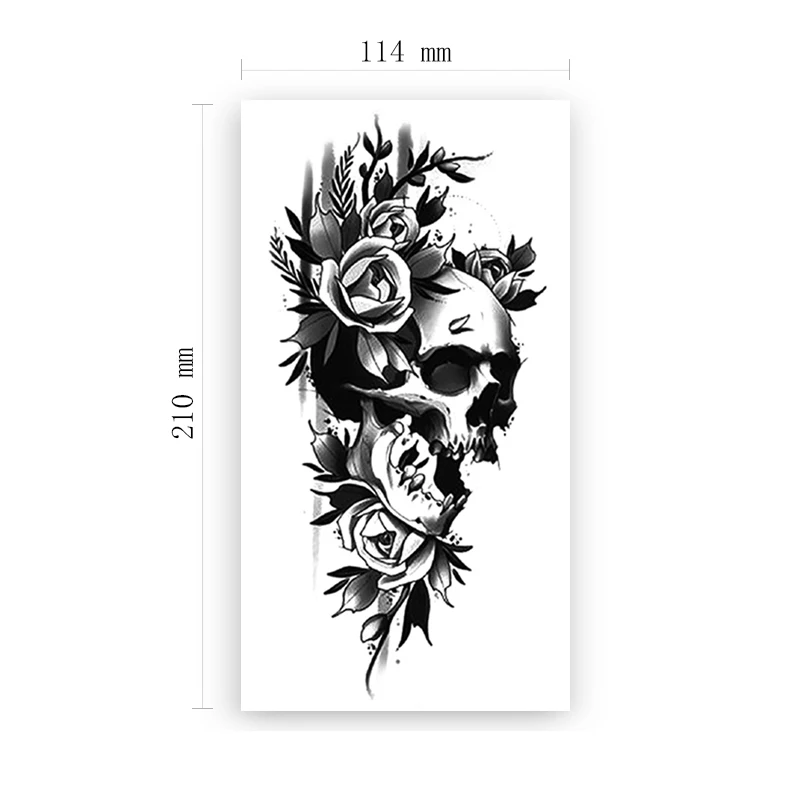 Waterproof Temporary Tattoo Sticker Black Rose Peony Flowers Skull Design Fake Tattoos Flash Tatoos Arm Body Art for Women Men
Waterproof Temporary Tattoo Sticker Black Rose Peony Flowers Skull Design Fake Tattoos Flash Tatoos Arm Body Art for Women Men