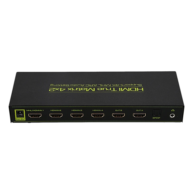 Фото HDMI матрица 4X2 разветвитель с поддержкой ARC/PIP/Audio Extractor/EDID реальной матрицей