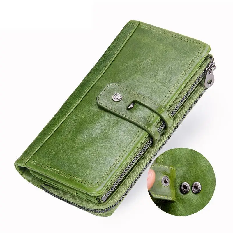 New Fashion Genuine Leather Zipper Hasp Solid Long Women Standard Wallets Day Clutches Tri -Fold Female Purse
New Fashion Genuine Leather Zipper Hasp Solid Long Women Standard Wallets Day Clutches Tri -Fold Female Purse