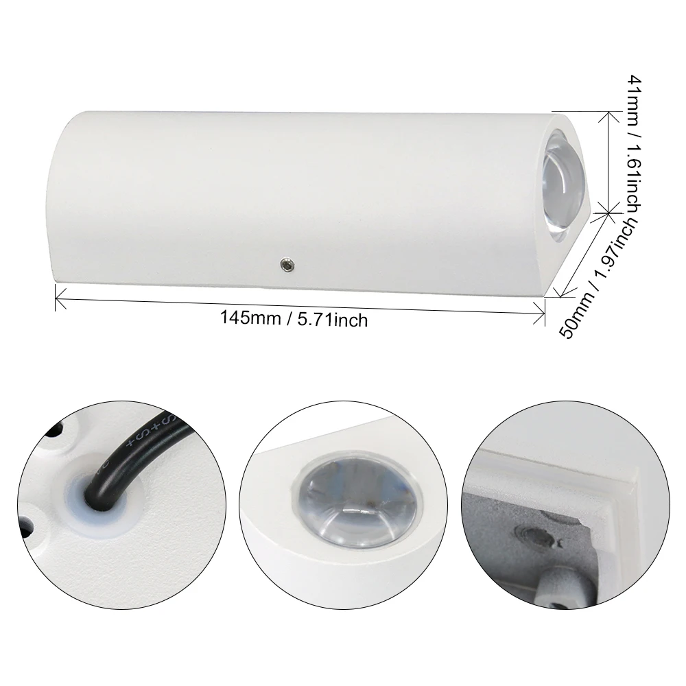 Ip65 Cob Led Outdoor Wall Light White Sconce 80-270V Modern Waterproof Outdoor Wall Lamp No Strobe Decoration For Garden SYTMHOE
Ip65 Cob Led Outdoor Wall Light White Sconce 80-270V Modern Waterproof Outdoor Wall Lamp No Strobe Decoration For Garden SYTMHOE