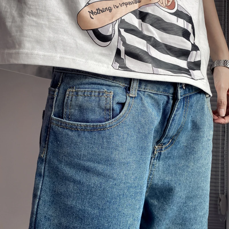 Light Blue Denim Bottom Jeans Skinny Street Wear Plus Size S-3XL Men Straight Summer Casual Short Pants Male Slim Business Pant
Light Blue Denim Bottom Jeans Skinny Street Wear Plus Size S-3XL Men Straight Summer Casual Short Pants Male Slim Business Pant