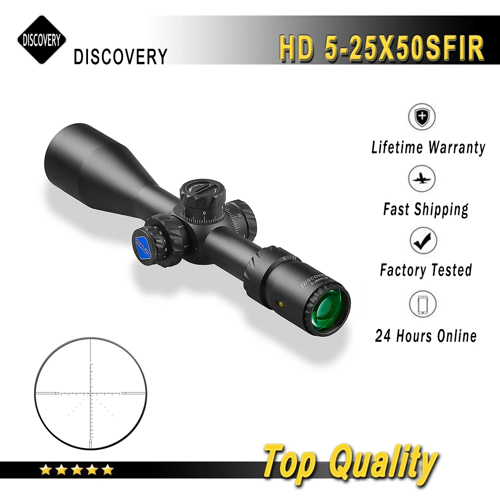 Discovery HD 5-25x50SFIR SFP Scope Long Range Shooting Illuminated Reticle Tactical Hunting Riflescope Optics Airgun Army Use
Discovery HD 5-25x50SFIR SFP Scope Long Range Shooting Illuminated Reticle Tactical Hunting Riflescope Optics Airgun Army Use