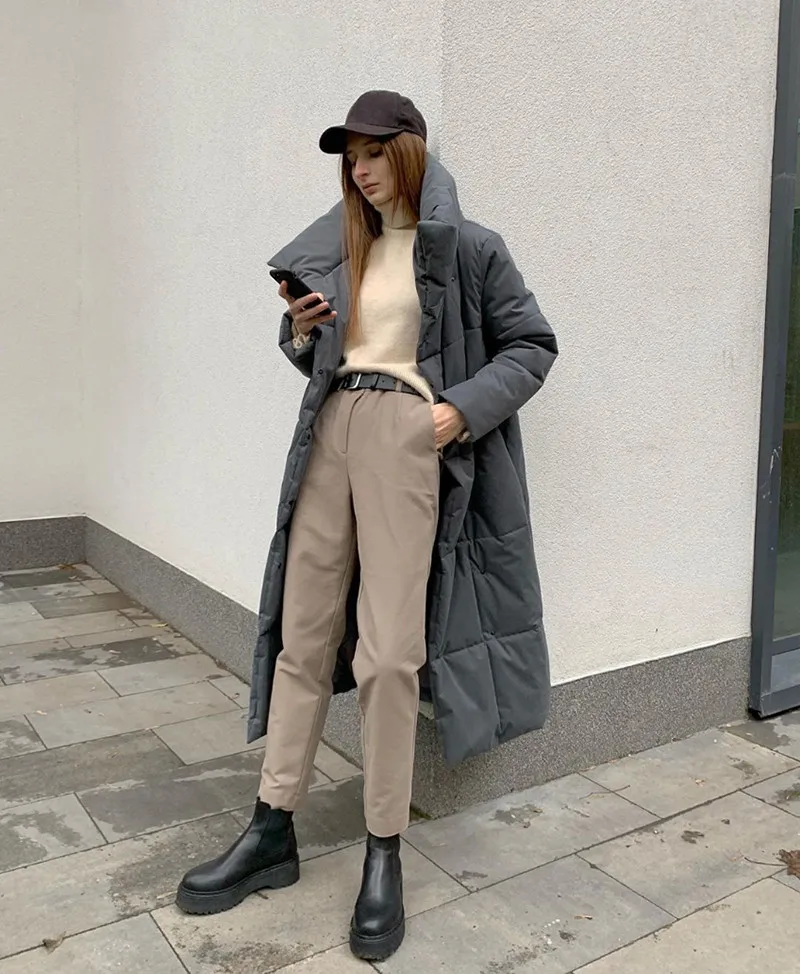 Winter Thickening X-Long Parkas Women Wide-Waisted Loose Cotton Padded Jackets Female Green Grey Sashes Warm Windbreaker
Winter Thickening X-Long Parkas Women Wide-Waisted Loose Cotton Padded Jackets Female Green Grey Sashes Warm Windbreaker