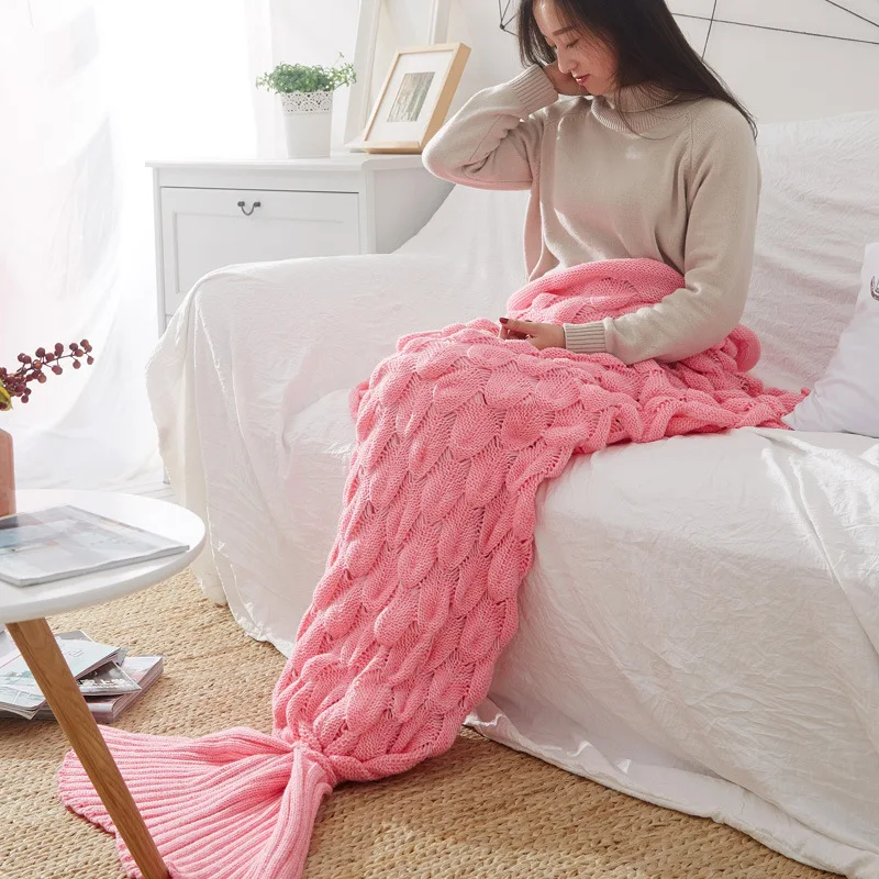 Soft Knitted Mermaid Tail Blanket Children Nap Sleeping Bag Pita Lavash Meerjungfrau Sirena Sofa Plaid Bedspread Syrena Koce
Soft Knitted Mermaid Tail Blanket Children Nap Sleeping Bag Pita Lavash Meerjungfrau Sirena Sofa Plaid Bedspread Syrena Koce