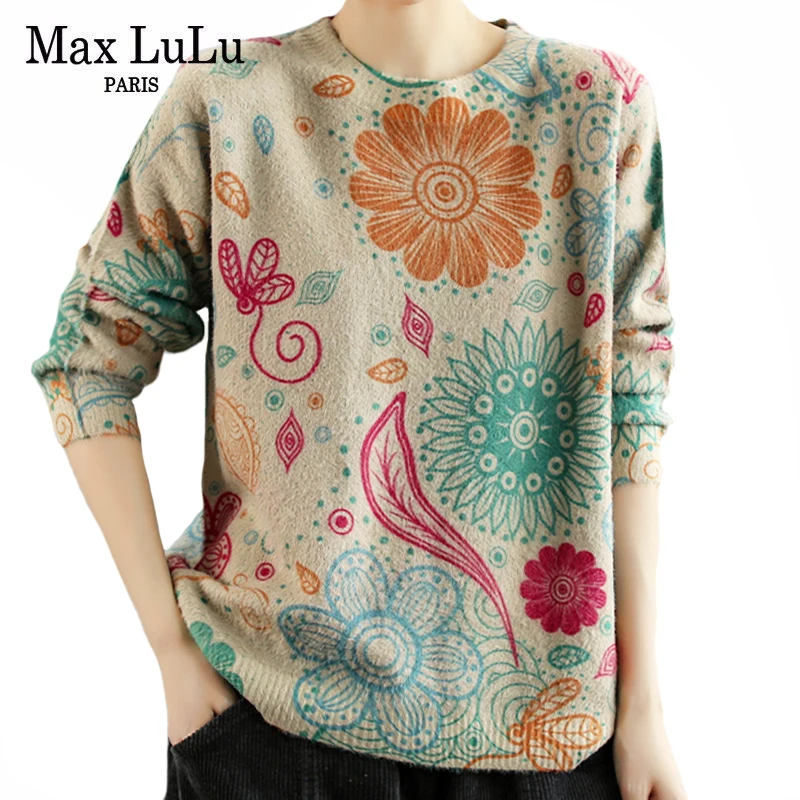 Max LuLu 2021 Printed Casual Pullovers Women Vintage Flowers Sweaters New Female Harajuku Clothes O-Neck Knitwear Loose Jumpers
Max LuLu 2021 Printed Casual Pullovers Women Vintage Flowers Sweaters New Female Harajuku Clothes O-Neck Knitwear Loose Jumpers