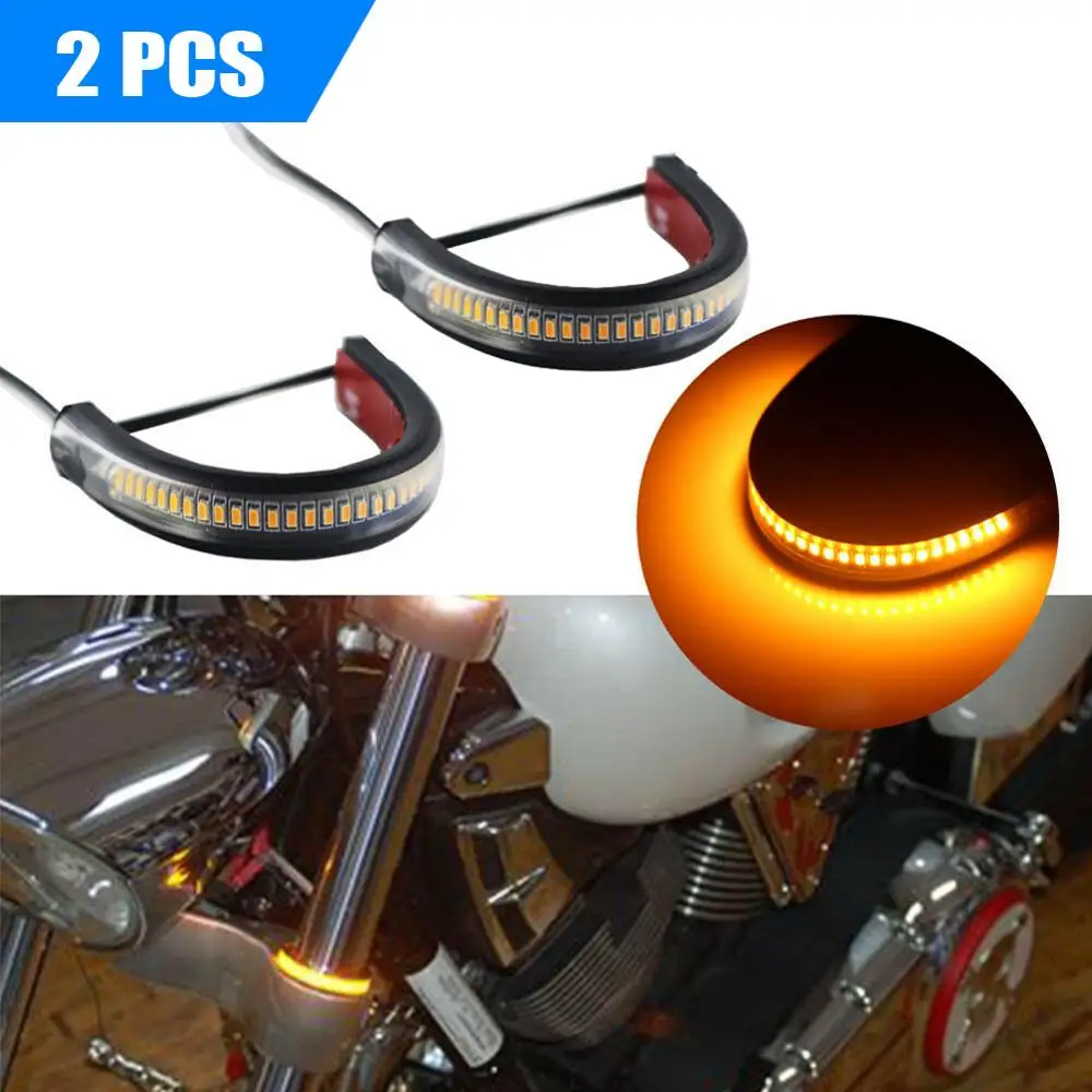 2 x Bright Amber LED Fork Strips Turn Signal Lights For Motorcycle Universal 12V DC Waterproof Super Bright Amber LED Fork Strip
2 x Bright Amber LED Fork Strips Turn Signal Lights For Motorcycle Universal 12V DC Waterproof Super Bright Amber LED Fork Strip