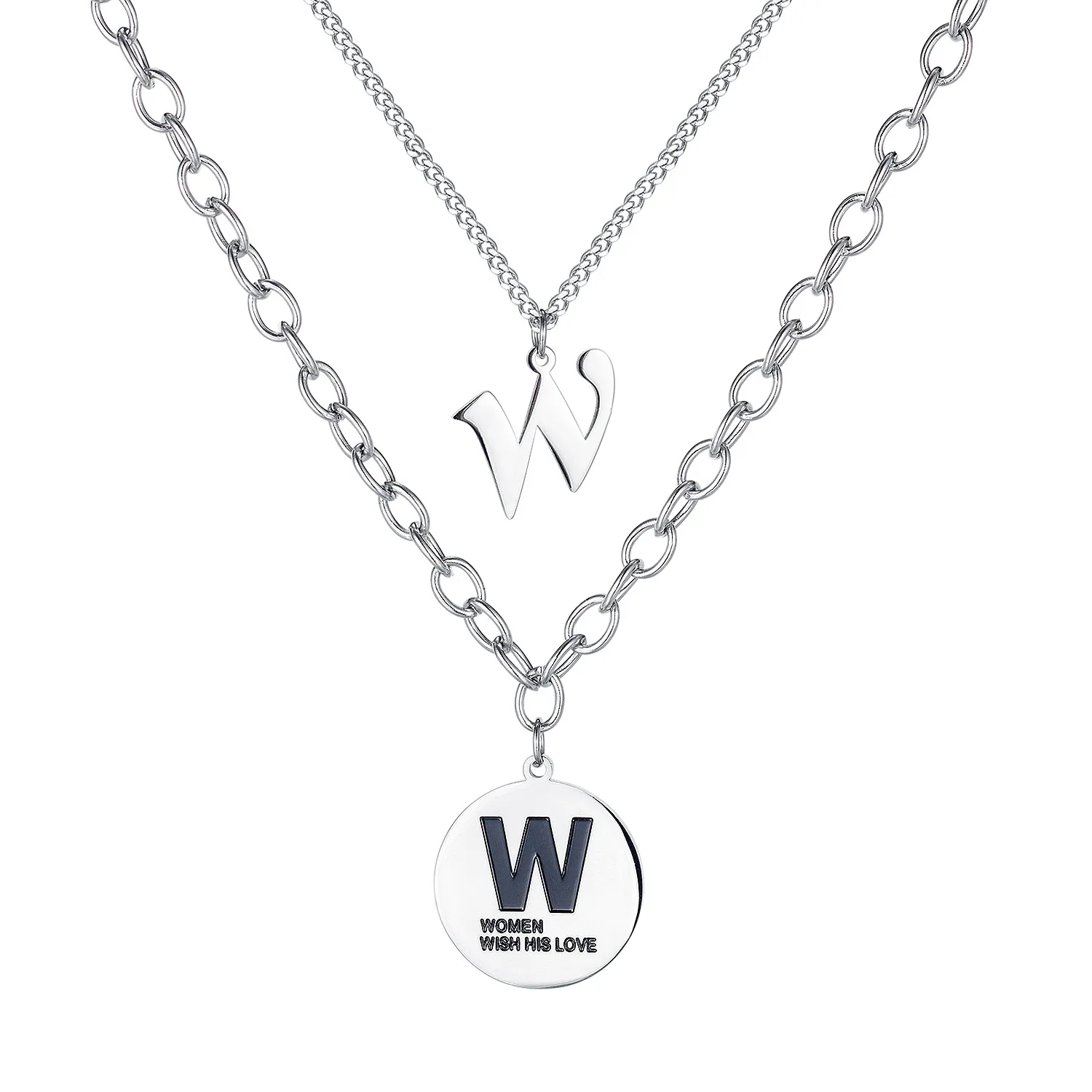Fashion Aesthetic Layered Chains Letter W Necklaces For Women BFF Egirl Y2k Stainless Steel Pendants Jewelry Necklaces Wholesale
Fashion Aesthetic Layered Chains Letter W Necklaces For Women BFF Egirl Y2k Stainless Steel Pendants Jewelry Necklaces Wholesale