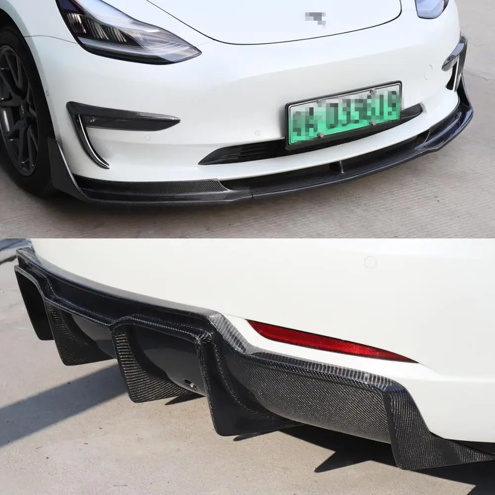 LUCKEASY автомобильные аксессуары экстерьер для Tesla модель 3 мокрый карбоновый