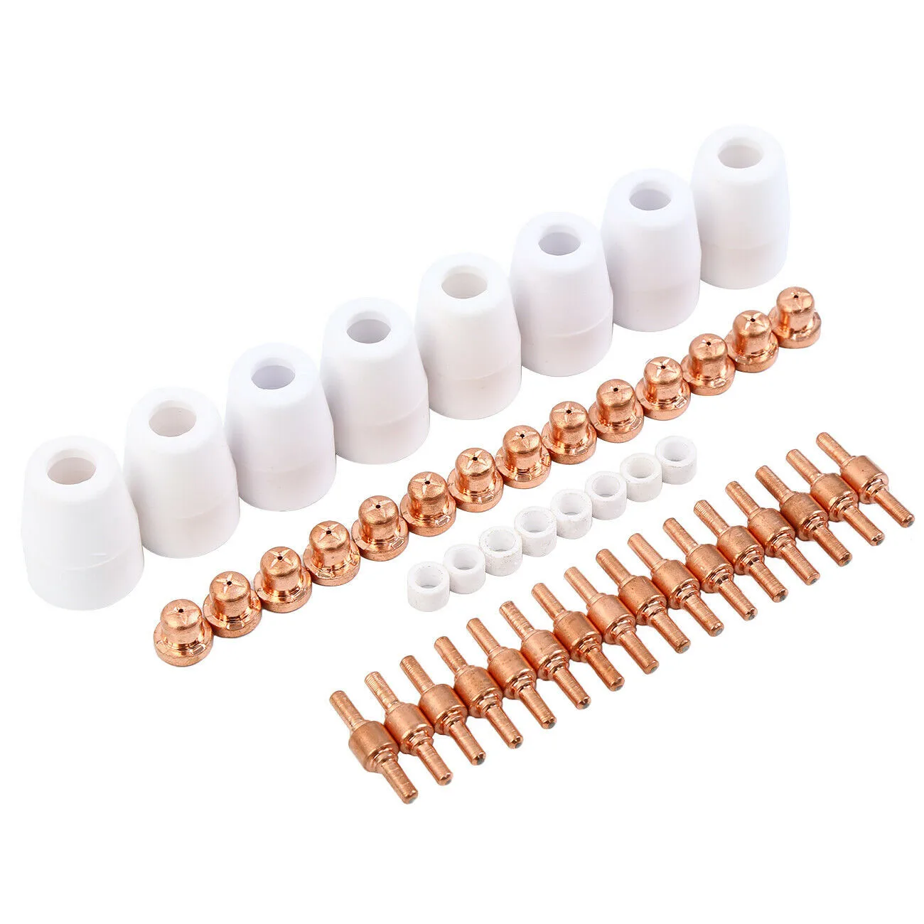 46pcs Plasma Electrodes Tips Nozzle For Plasma Cutter 40D CUT40 50D CUT50 Good Thermal Conductivity Durable
46pcs Plasma Electrodes Tips Nozzle For Plasma Cutter 40D CUT40 50D CUT50 Good Thermal Conductivity Durable
