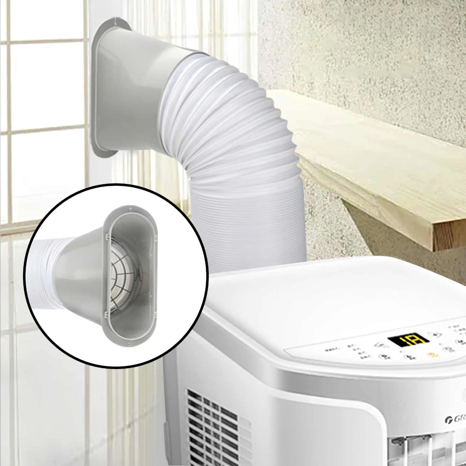 Выхлопная труба для кондиционера, 15 см/5,9 дюйма
Выхлопная труба для кондиционера, 15 см/5,9 дюйма