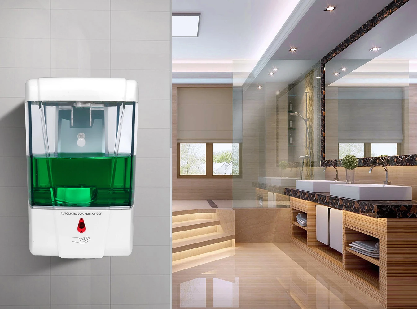 700ml Capacity Automatic Soap Dispenser Touchless Sensor Hand Sanitizer Detergent Dispenser Wall Mounted For Bathroom Kitchen
700ml Capacity Automatic Soap Dispenser Touchless Sensor Hand Sanitizer Detergent Dispenser Wall Mounted For Bathroom Kitchen