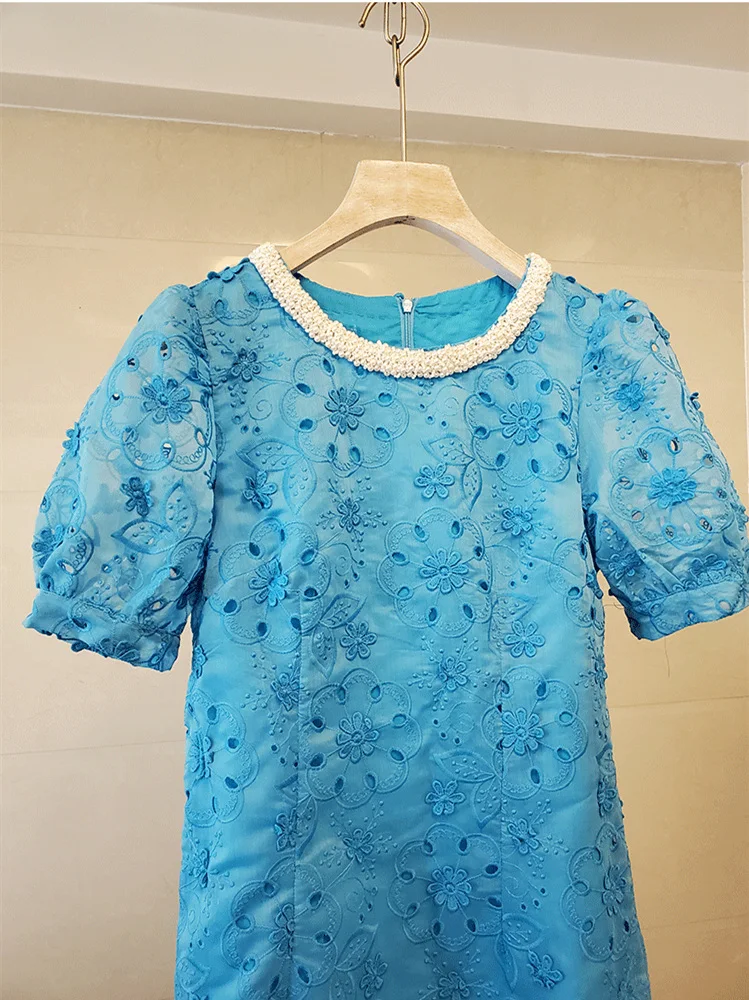 New Arrival Summer Vintage Dress Women Sweet Loose Bubble Sleeve Luxury Beading Round Neck Short Sleeve French Embroidery Dress
New Arrival Summer Vintage Dress Women Sweet Loose Bubble Sleeve Luxury Beading Round Neck Short Sleeve French Embroidery Dress