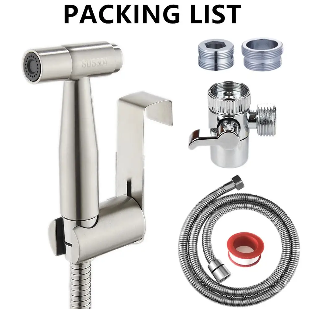Biggers Faucet Connected Bidets Sprayer Set Handheld Stainless Steel Toilet Bidets Sprayer With Shut Off Valve And Shower Hose
Biggers Faucet Connected Bidets Sprayer Set Handheld Stainless Steel Toilet Bidets Sprayer With Shut Off Valve And Shower Hose