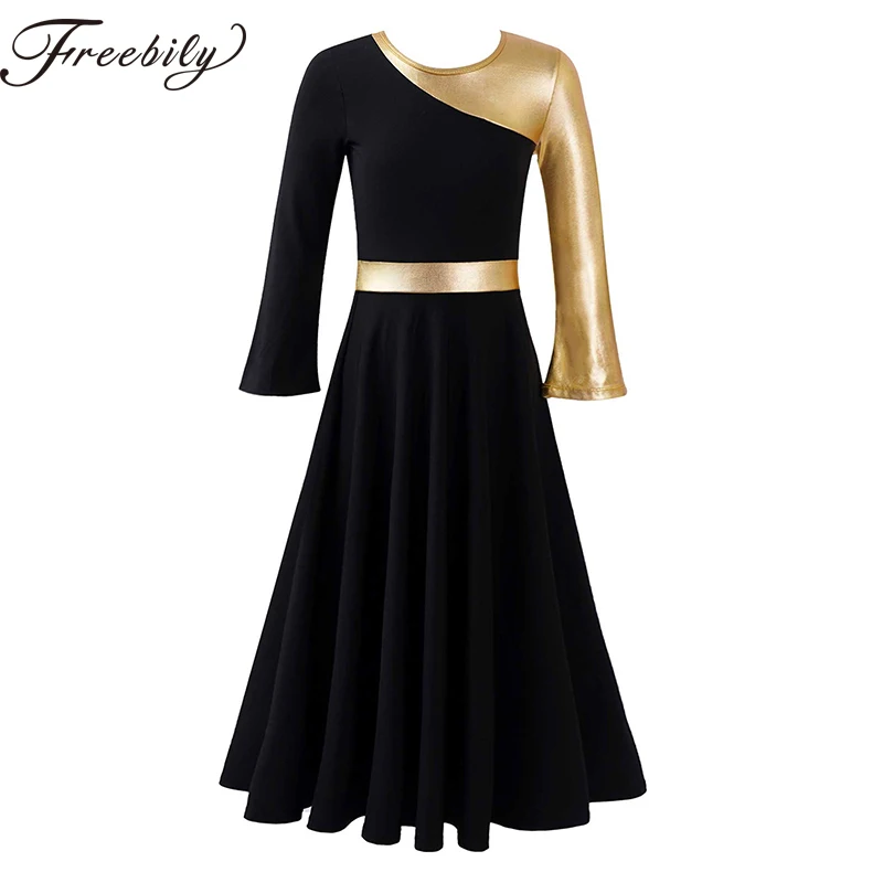 Kids Girls Liturgical Celebration Praise Lyrical Dance Dress Flared Sleeve Patchwork Church Dress Ballet Modern Dance Dancewear
Kids Girls Liturgical Celebration Praise Lyrical Dance Dress Flared Sleeve Patchwork Church Dress Ballet Modern Dance Dancewear
