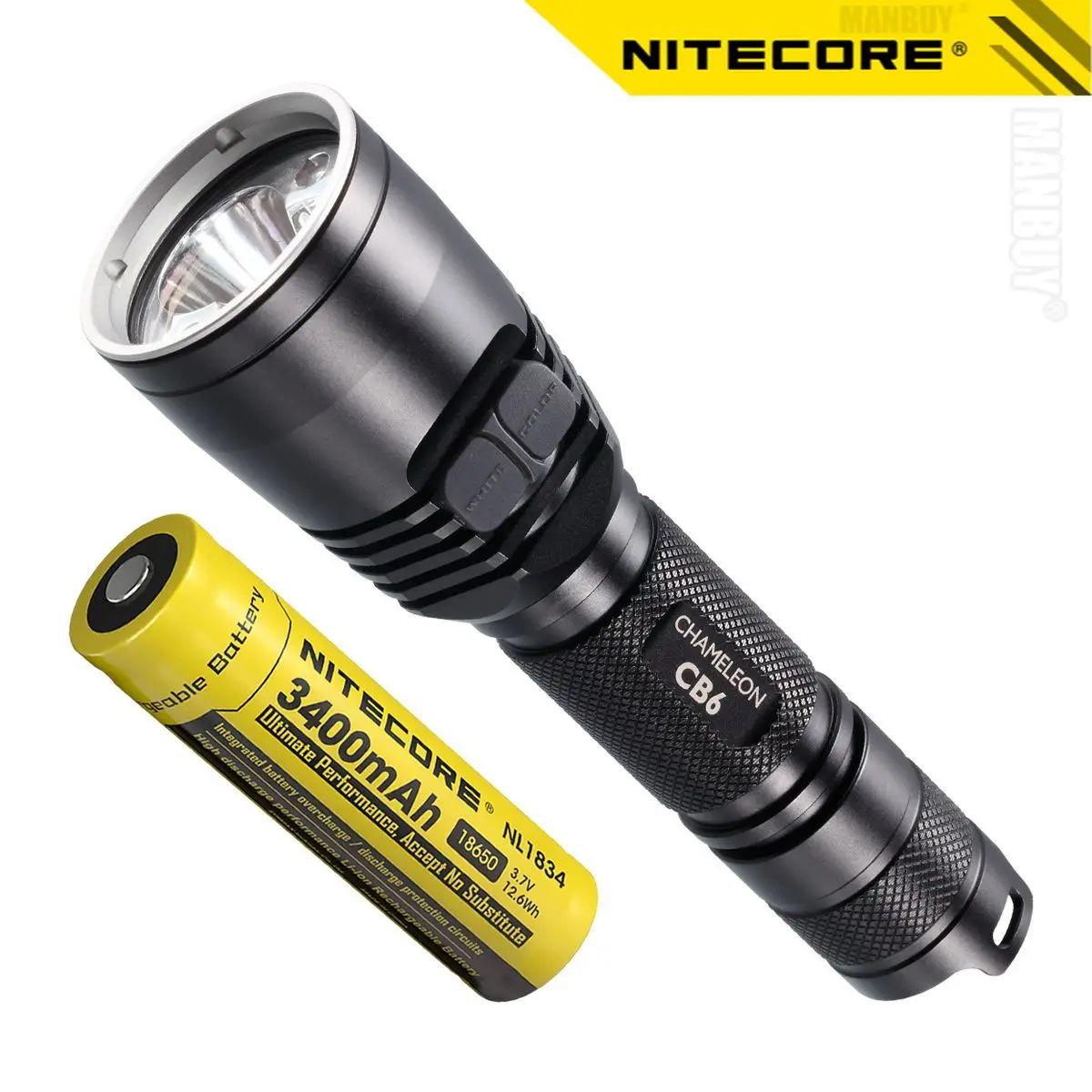 

Discount Nitecore CB6 Flashlight + 3400mAh NL1834 Rechargeable Battery CREE LED Outdoor Camping Hunting Search Waterproof Torch