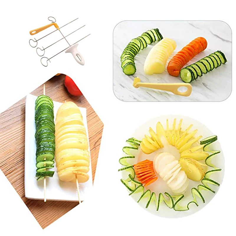 3 String Rotate Potato Slicer Stainless Steel +Plastic Twisted Potato Slice Cutter Spiral DIY Manual Creative Kitchen Gadgets
3 String Rotate Potato Slicer Stainless Steel +Plastic Twisted Potato Slice Cutter Spiral DIY Manual Creative Kitchen Gadgets