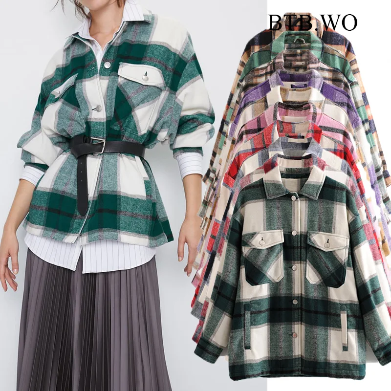BTB.WO Casual Plaid Jacket Women Turn Down Collar Fashion Coat With Pockets Oversized Jacket Coat Casual Warm Chic Tops
BTB.WO Casual Plaid Jacket Women Turn Down Collar Fashion Coat With Pockets Oversized Jacket Coat Casual Warm Chic Tops