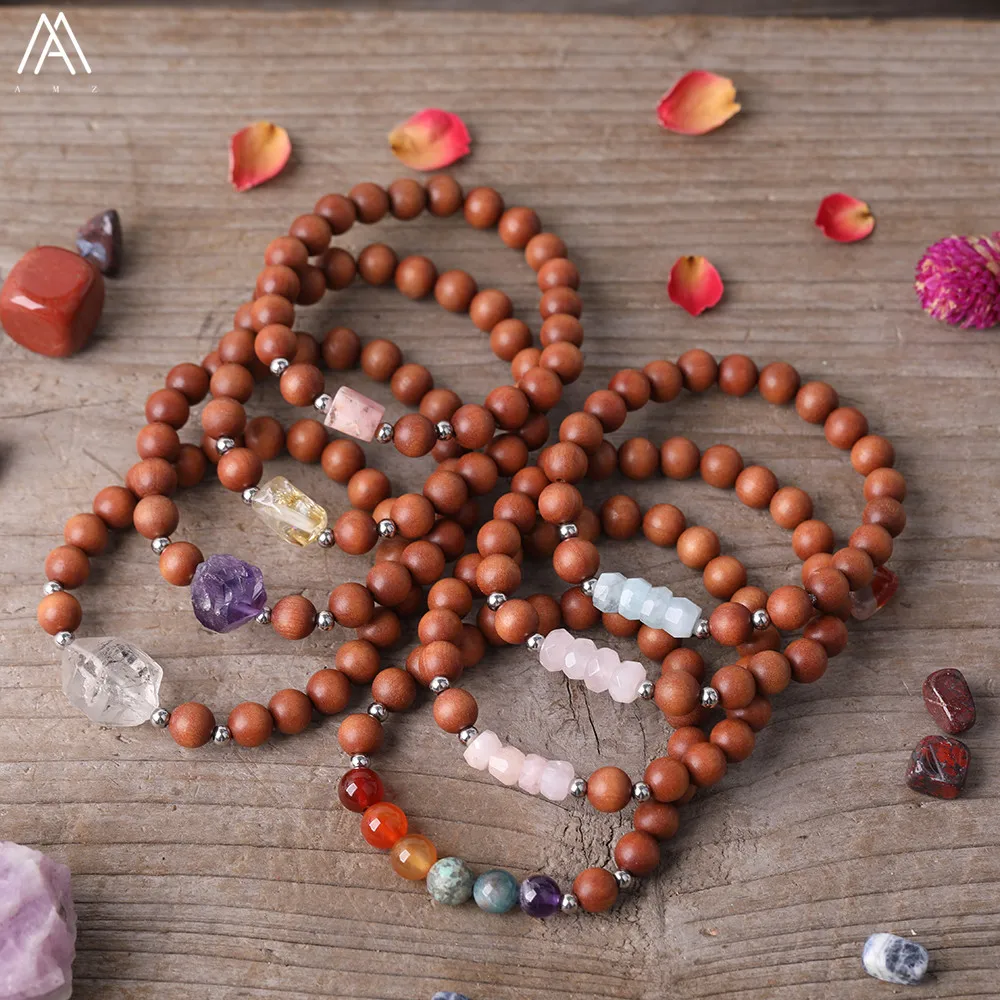 Natural Citrines Amethysts Pink Quartz Chunky Beads 8mm Sandalwood Prayer Beads Elastic String Bracelet Mala Meditation Bracelet
Natural Citrines Amethysts Pink Quartz Chunky Beads 8mm Sandalwood Prayer Beads Elastic String Bracelet Mala Meditation Bracelet