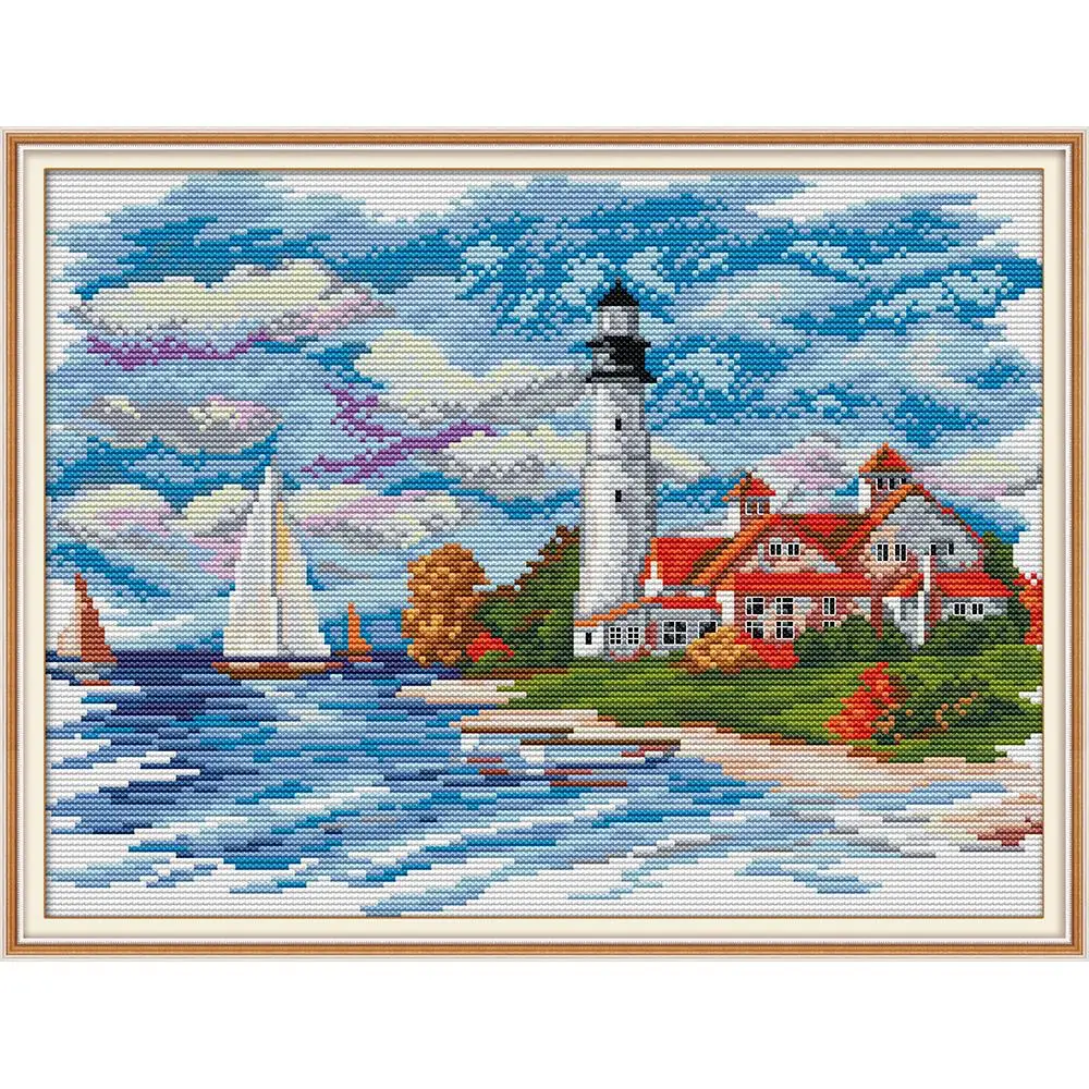 Joy Sunday The Seaside Lighthouse 4 Chinese Cross Stitch Kits Ecological Cotton Clear Stamped Printed 11C DIY Wedding Decoration
Joy Sunday The Seaside Lighthouse 4 Chinese Cross Stitch Kits Ecological Cotton Clear Stamped Printed 11C DIY Wedding Decoration