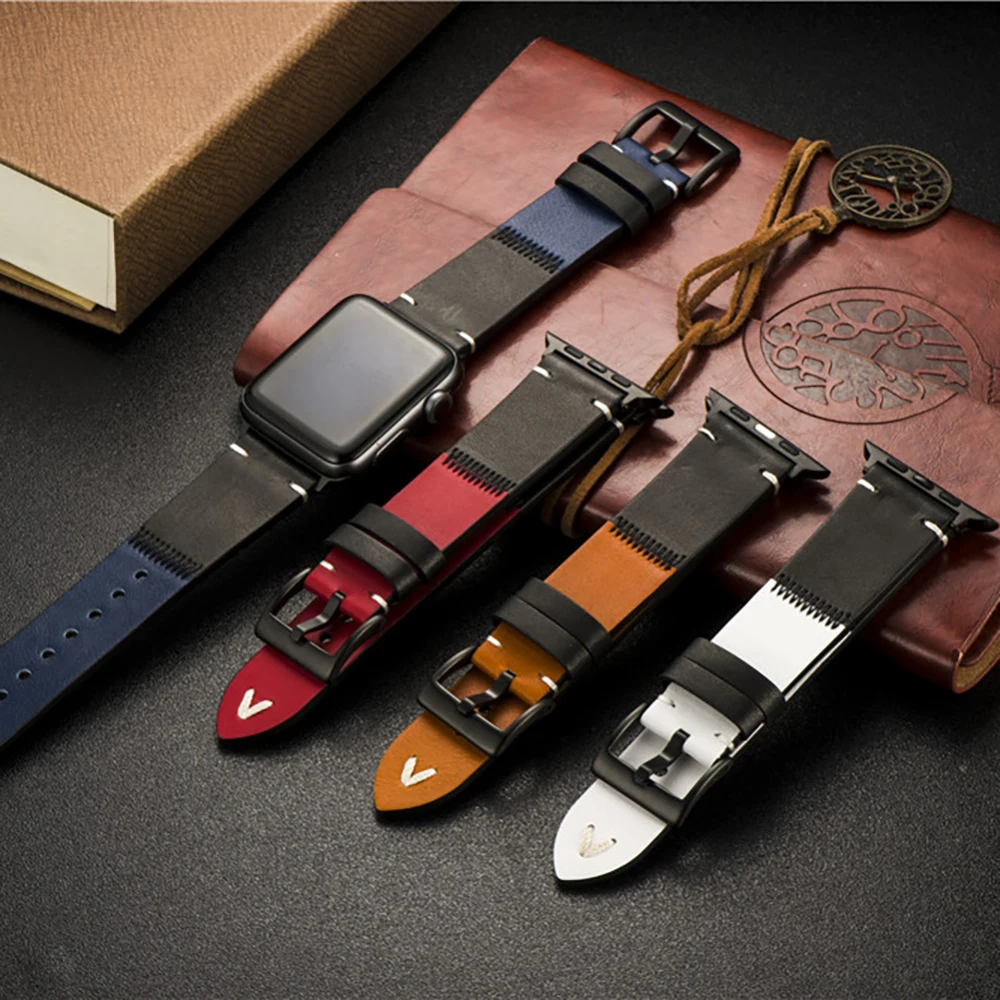 100% Genuine Cow Leather watchbandapply to Apple Watch8 7 6 SE 5 38 40 41mm Fashion Strap for iWatch 4 3 2serie 42 44 45 49mm
100% Genuine Cow Leather watchbandapply to Apple Watch8 7 6 SE 5 38 40 41mm Fashion Strap for iWatch 4 3 2serie 42 44 45 49mm