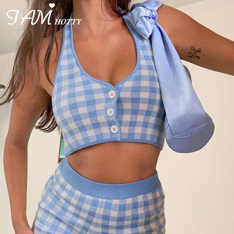 Plaid Knitted Halter Crop Top Women Cute Button Up Sleeveless Top y2k Aesthetic Sweater Vest Beach Camisole Sexy Corset Iamhotty
Plaid Knitted Halter Crop Top Women Cute Button Up Sleeveless Top y2k Aesthetic Sweater Vest Beach Camisole Sexy Corset Iamhotty