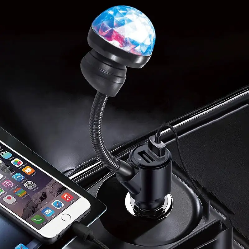 Car Starry Sky Disco Light Dual USB Charger Car Atmosphere Light Multi-function Car Mobile Phone Charger With Atmosphere Lamp
Car Starry Sky Disco Light Dual USB Charger Car Atmosphere Light Multi-function Car Mobile Phone Charger With Atmosphere Lamp