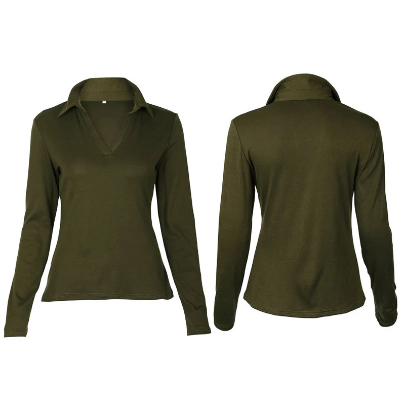 Pop Women V-neck Stand Down Collar T-shirt Solid Long Sleeve Casual Tee Clothes Tees Autumn Tops Pop 88
Pop Women V-neck Stand Down Collar T-shirt Solid Long Sleeve Casual Tee Clothes Tees Autumn Tops Pop 88