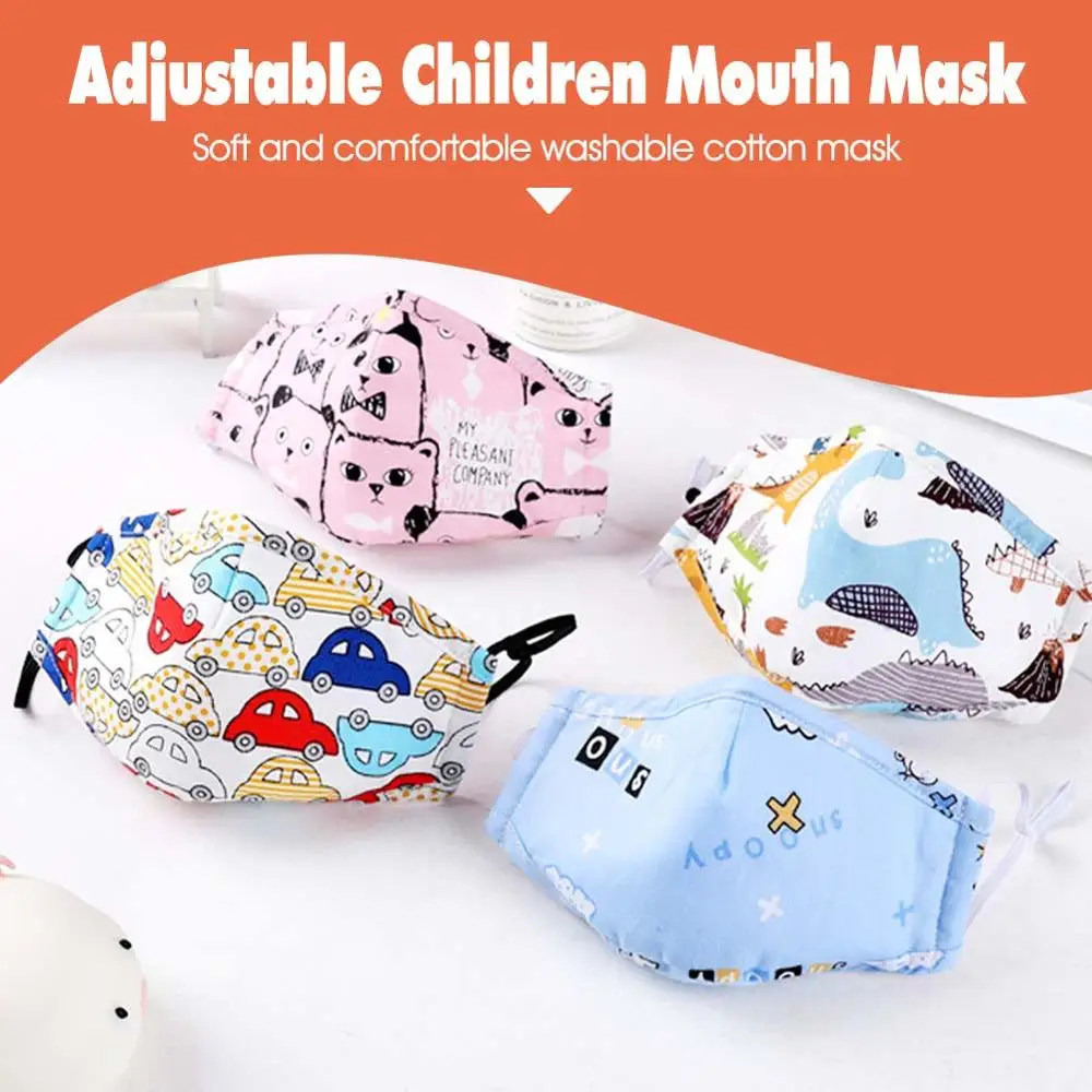 Милая мультяшная детская маска для рта PM2.5 дышащая против дыхания и пылезащитный
