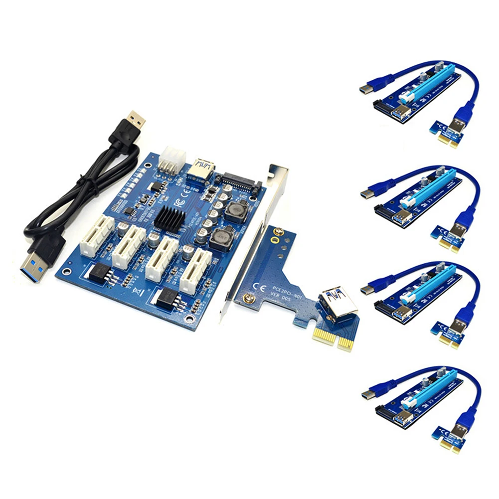 PCI-E X1 to PCI-E X16 Expansion Card Adapter 1 to 4 Port PCI Express Switch Multiplier USB 3.0 Riser Card Mining Board Adapter
PCI-E X1 to PCI-E X16 Expansion Card Adapter 1 to 4 Port PCI Express Switch Multiplier USB 3.0 Riser Card Mining Board Adapter
