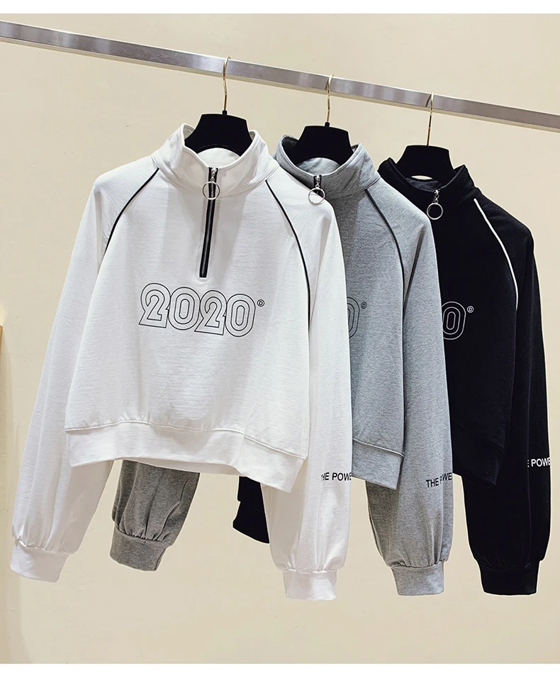 2020 Autumn Women's Long Sleeves Zipper Hoodies Tops Girls Ladies Casual Pullover Short Style Blouse A3942
2020 Autumn Women's Long Sleeves Zipper Hoodies Tops Girls Ladies Casual Pullover Short Style Blouse A3942