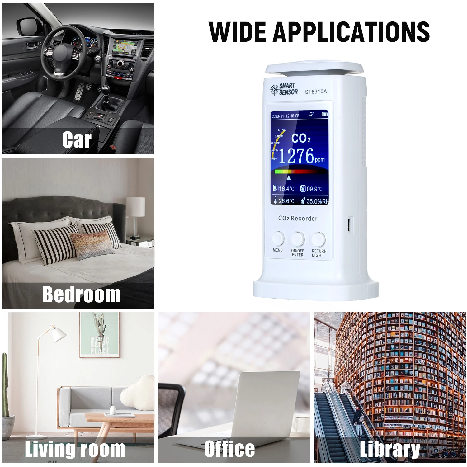 Multifunctional CO2 Carbon Dioxide Detector Air Quality Monitor Rechargeable CO2 Temperature Humidity Meter 80000 Groups Data
Multifunctional CO2 Carbon Dioxide Detector Air Quality Monitor Rechargeable CO2 Temperature Humidity Meter 80000 Groups Data
