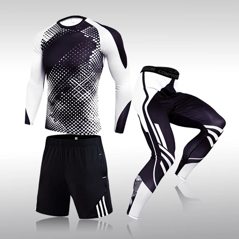Фото Новый бренд Для Мужчин's комплекты термобелья Сжатия спортивный костюм