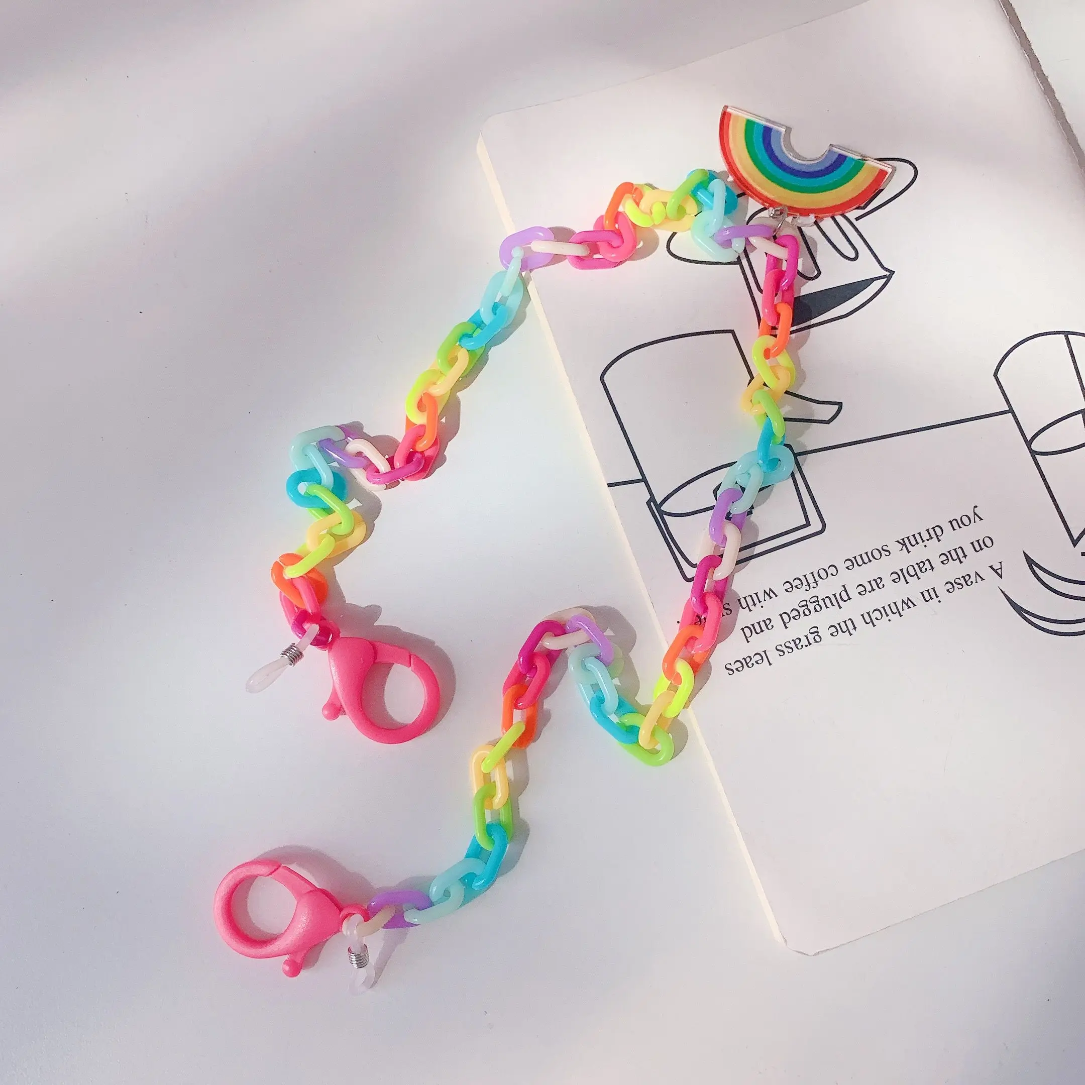 New Candy Color Acrylic Rainbow Lanyard Necklace Glasses Chain Earphone Chain Mask Chain
New Candy Color Acrylic Rainbow Lanyard Necklace Glasses Chain Earphone Chain Mask Chain
