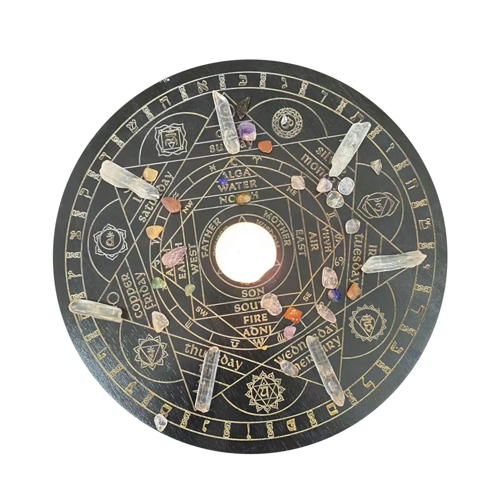 Seven Chakra Crystal Energy Disk Oak Carved Witch Divination Props Star Pendulum Board Wooden Carven Board Altar Greater
Seven Chakra Crystal Energy Disk Oak Carved Witch Divination Props Star Pendulum Board Wooden Carven Board Altar Greater