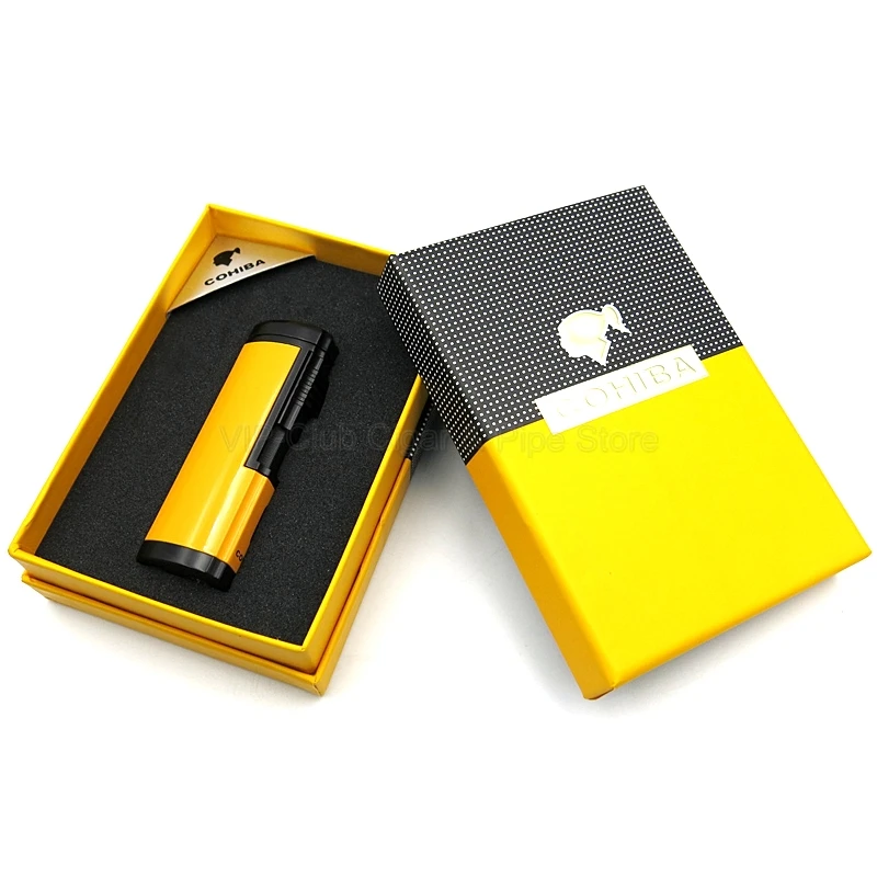 Cohiba Gadgets Metal Refillable Cigar Lighter 4 Torch Jet Flame Fire Torch Cigar Cigarette Lighter With Punch Smoking Tool
Cohiba Gadgets Metal Refillable Cigar Lighter 4 Torch Jet Flame Fire Torch Cigar Cigarette Lighter With Punch Smoking Tool