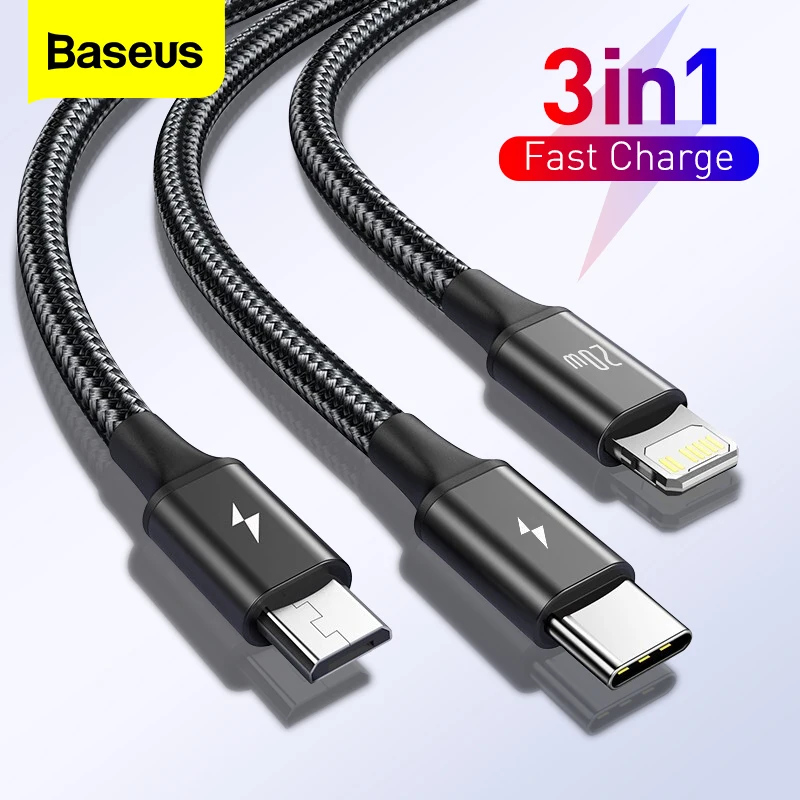 Baseus PD 20W USB Type C Cable For iPhone 12 Pro Max 3 in 1 USB C Fast Charging Charger Cable For Xiaomi Samsung Micro Data Cord
Baseus PD 20W USB Type C Cable For iPhone 12 Pro Max 3 in 1 USB C Fast Charging Charger Cable For Xiaomi Samsung Micro Data Cord