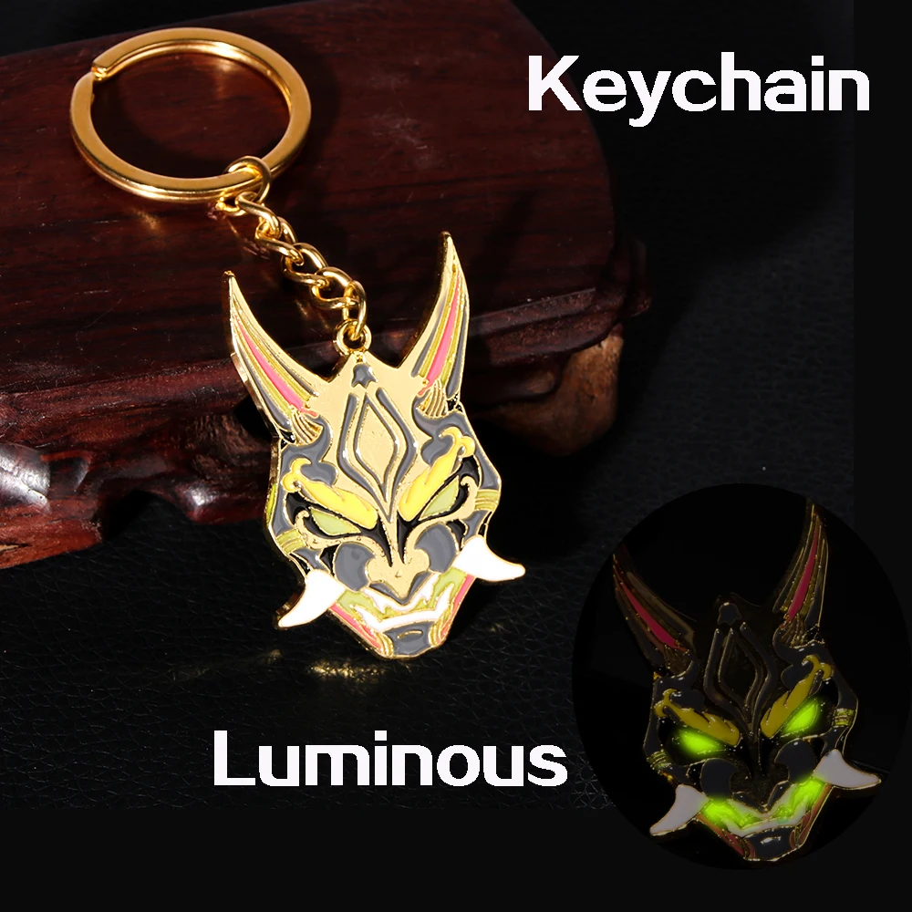 Xiao Yasha Nuo Mask Luminous Keychain Genshin Impact Key Ring Cosplay Props Fashion Car Key Pendant Charm Dangle Chain Jewelry
Xiao Yasha Nuo Mask Luminous Keychain Genshin Impact Key Ring Cosplay Props Fashion Car Key Pendant Charm Dangle Chain Jewelry