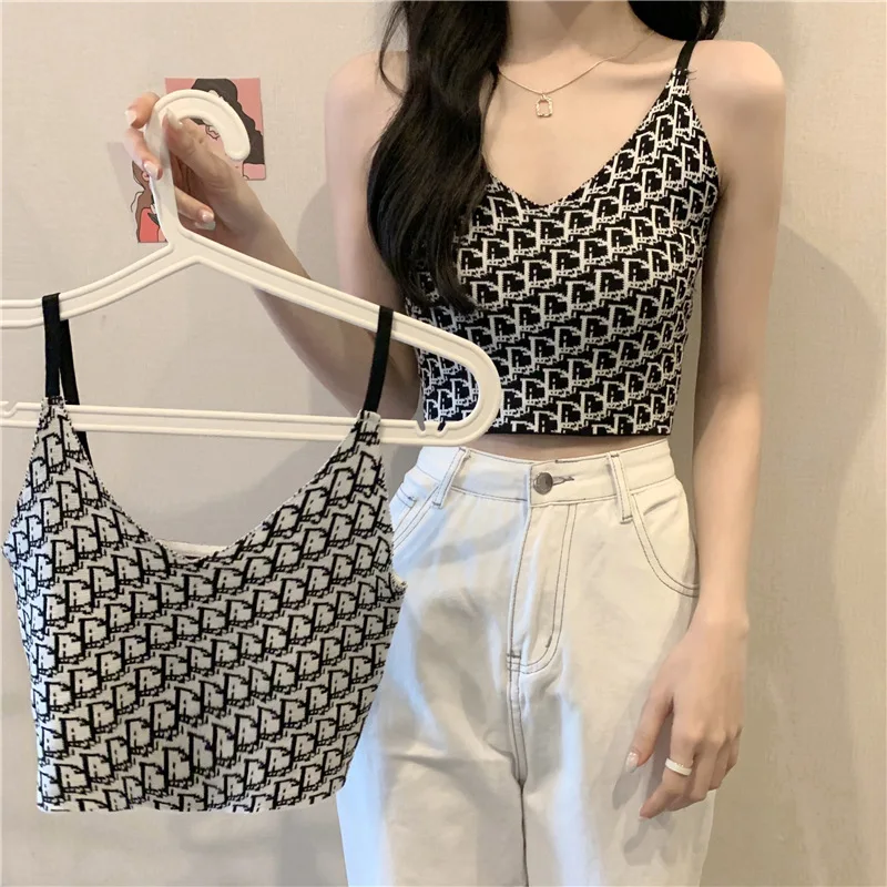 2021Summer Self-Cultivation With V-Neck Knitted Outer Wear Suspender Tops Women's Camisole
2021Summer Self-Cultivation With V-Neck Knitted Outer Wear Suspender Tops Women's Camisole