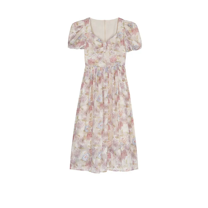 Square Neck Dress Women's Short Sleeve Sweet Floral Print Dress Beach Elegant One-piece Dress Summer
Square Neck Dress Women's Short Sleeve Sweet Floral Print Dress Beach Elegant One-piece Dress Summer