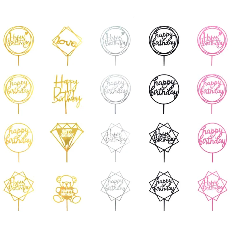 10Pcs Acrylic Hand writing Happy Birthday Cake Topper Dessert Decoration for Birthday Party Lovely Gift
10Pcs Acrylic Hand writing Happy Birthday Cake Topper Dessert Decoration for Birthday Party Lovely Gift