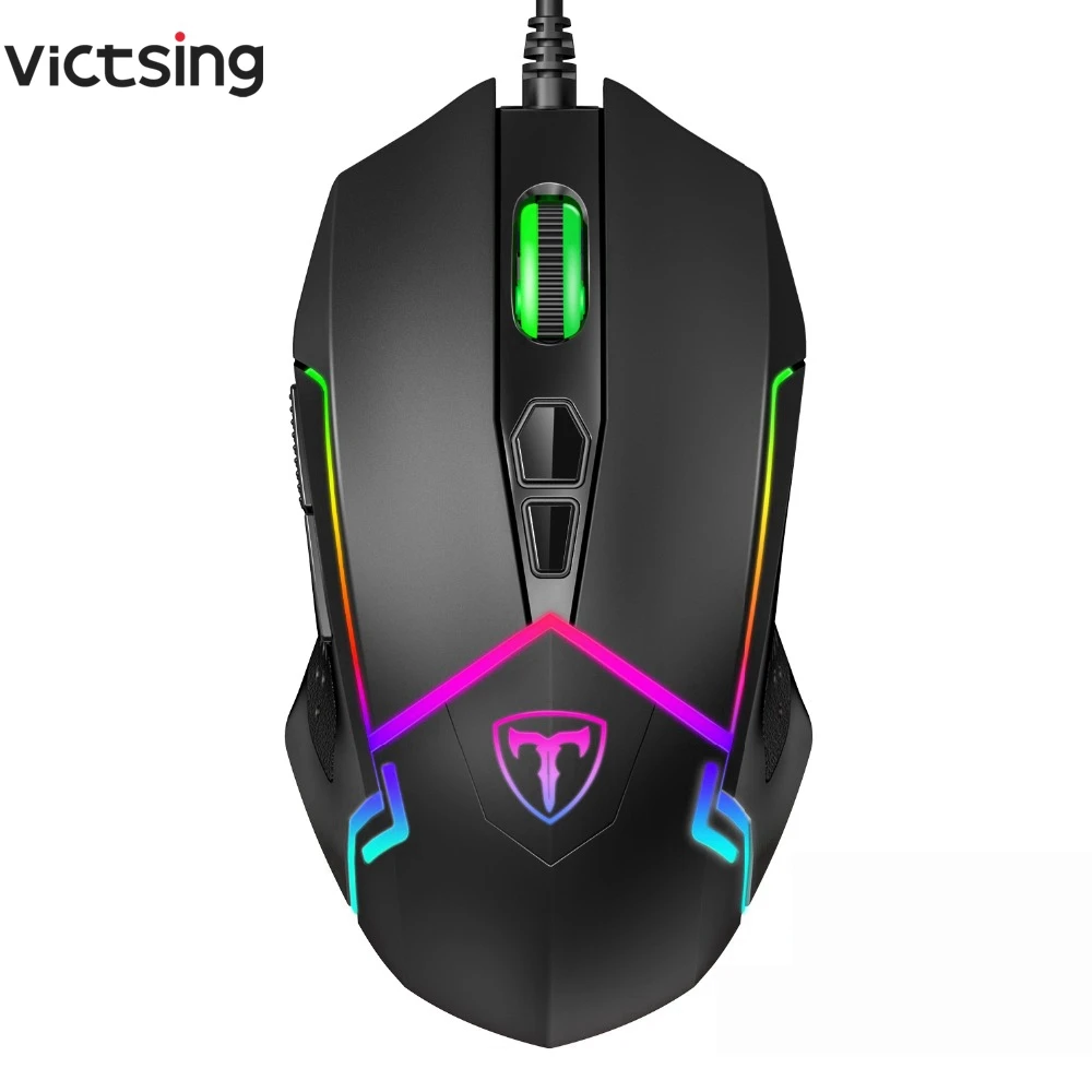 Проводная игровая мышь VicTsing RGB 7 программируемых кнопок 7200 DPI Регулируемая