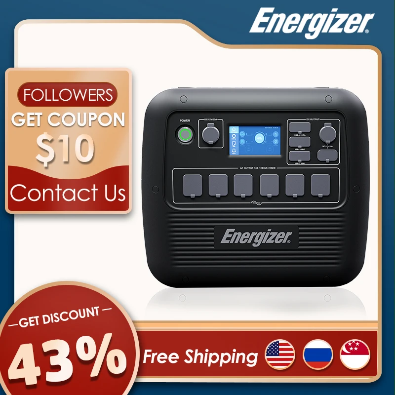 Energizer Portable Power Station 2000W/2150Wh Solar Generator Fast Charging LiFePO4 Battery Outdoor Emergency Power Supply RV
Energizer Portable Power Station 2000W/2150Wh Solar Generator Fast Charging LiFePO4 Battery Outdoor Emergency Power Supply RV