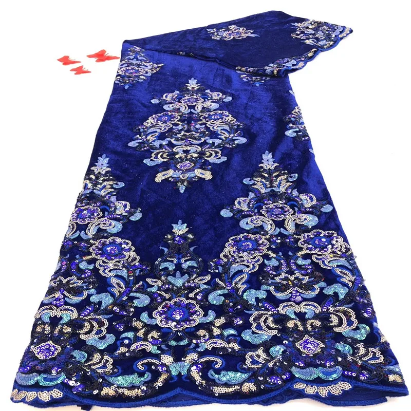 Latest Sequins Velvet African Lace Fabric Royal Blue French Embroidery Nigerian Velvet Lace Fabric For Party Dress JJN589
Latest Sequins Velvet African Lace Fabric Royal Blue French Embroidery Nigerian Velvet Lace Fabric For Party Dress JJN589